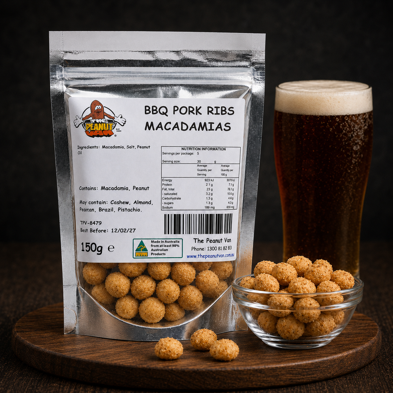 Macadamia - BBQ Pork Ribs by The Peanut Van - pack and serving