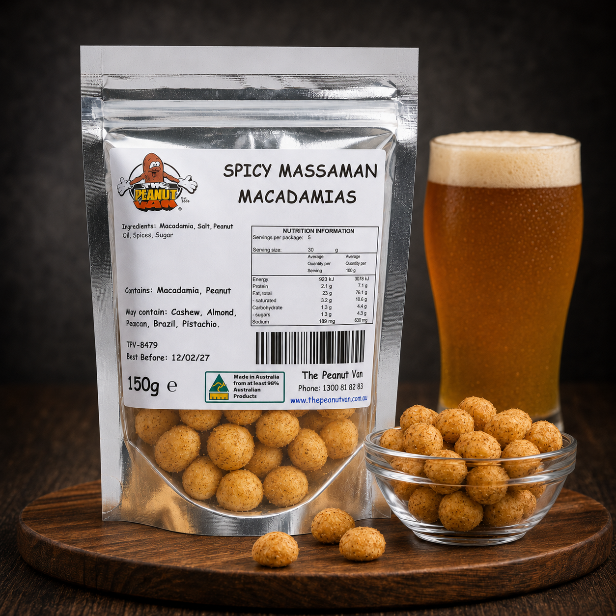 Macadamia - Spicy Massaman by The Peanut Van - pack and serving
