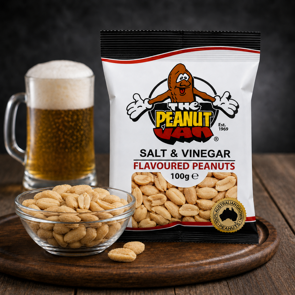Salt & Vinegar by The Peanut Van - pack and serving